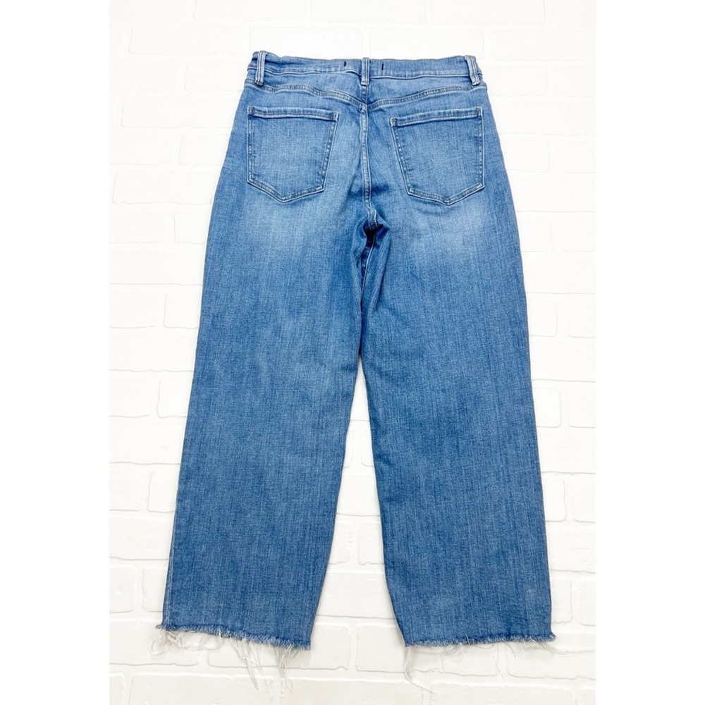 Eunina Steph High Rise Wide Leg Ankle Crop Jeans Taw Fray Hem Size 30 - Picture 4 of 7